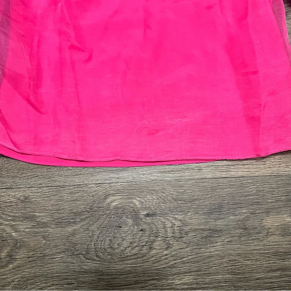 Cinq a Sept Katerina Silk Organza Top 100% Pink Sheer Size XS - Picture 10 of 11